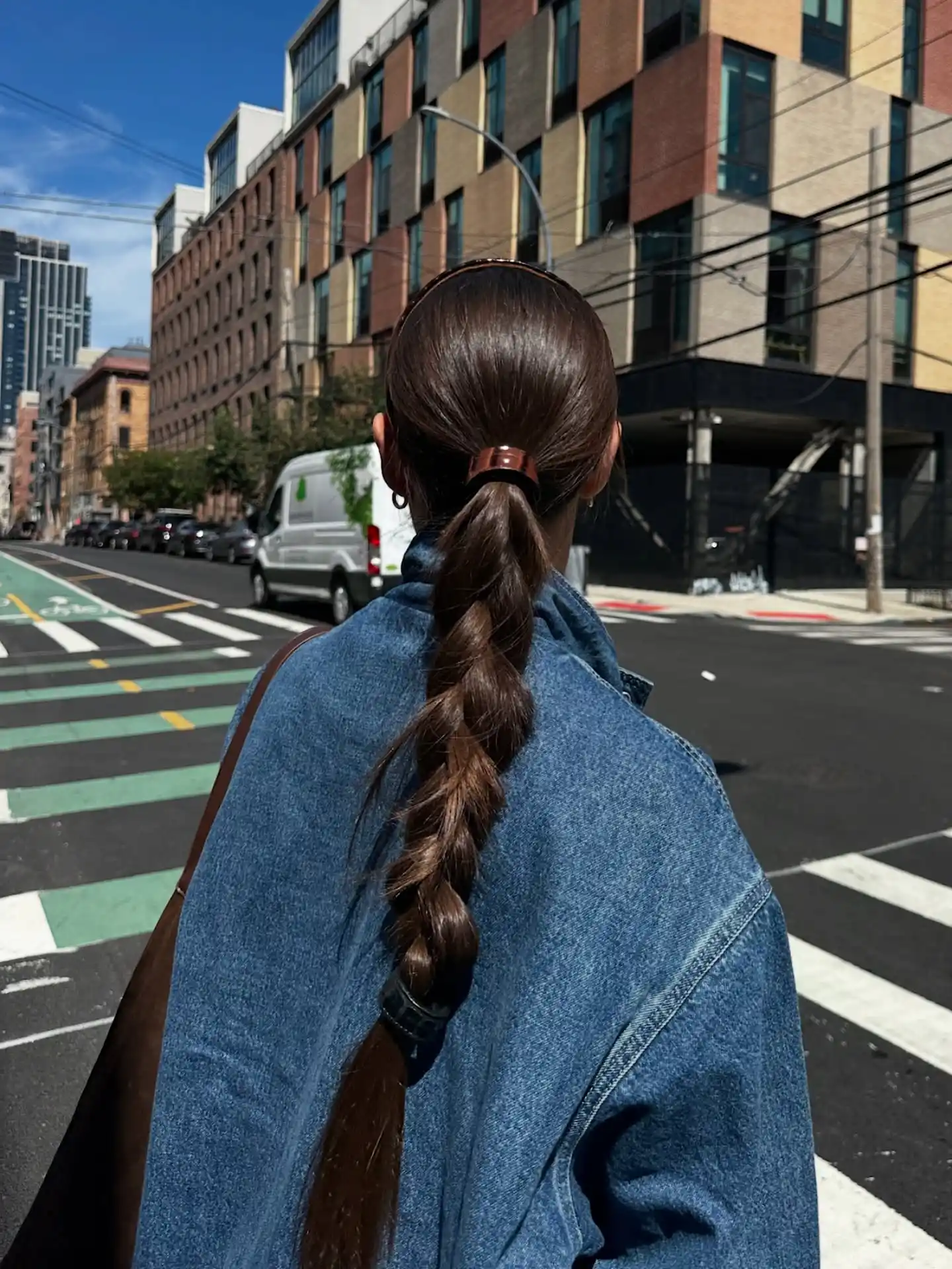 Sleek Low Ponytail with a Loose Rope Braid