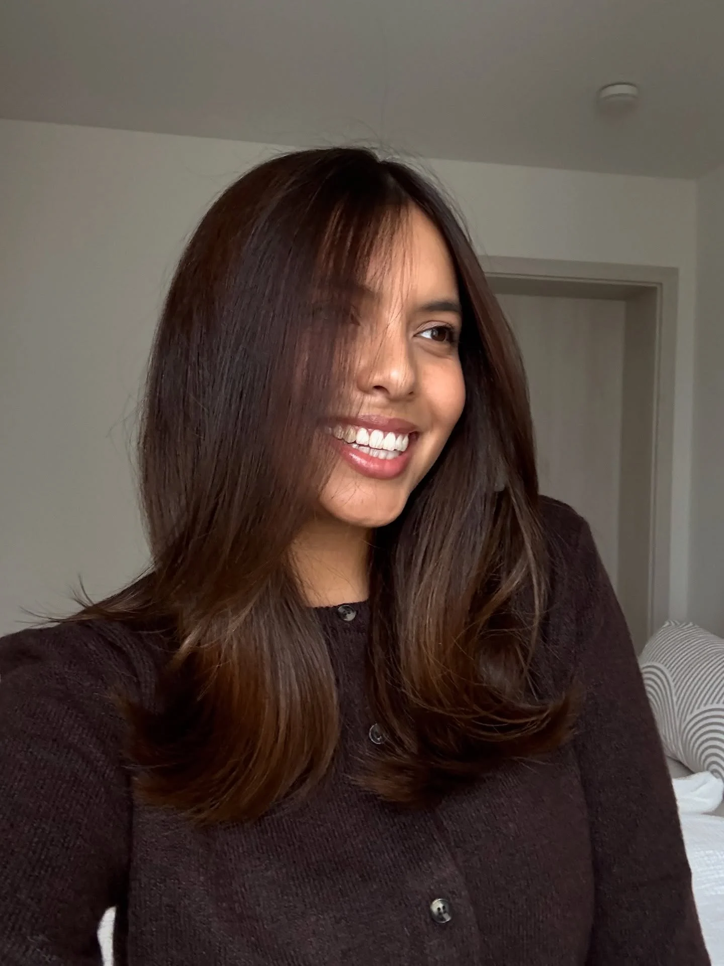 Shoulder Length Blowout with Soft Face Framing Layers