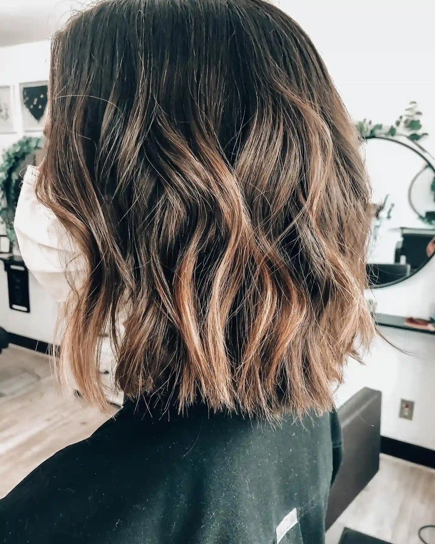 Textured Ombre Bob with Loose Beach Waves
