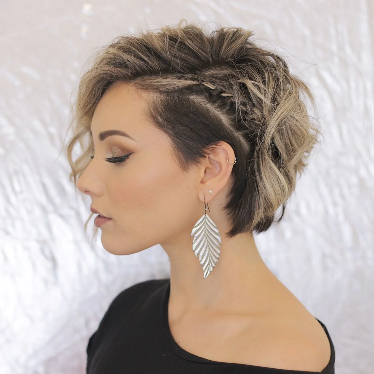 Textured Pixie Bob with Side Undercut Detail