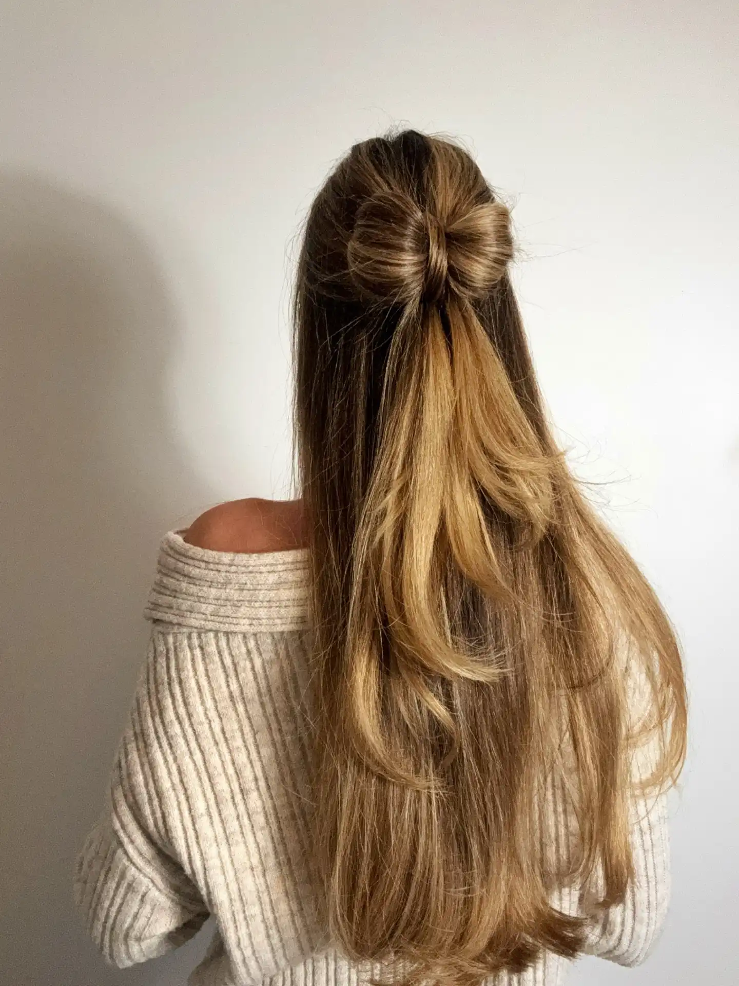 Half Up Hair Bow with Long Layered Lengths