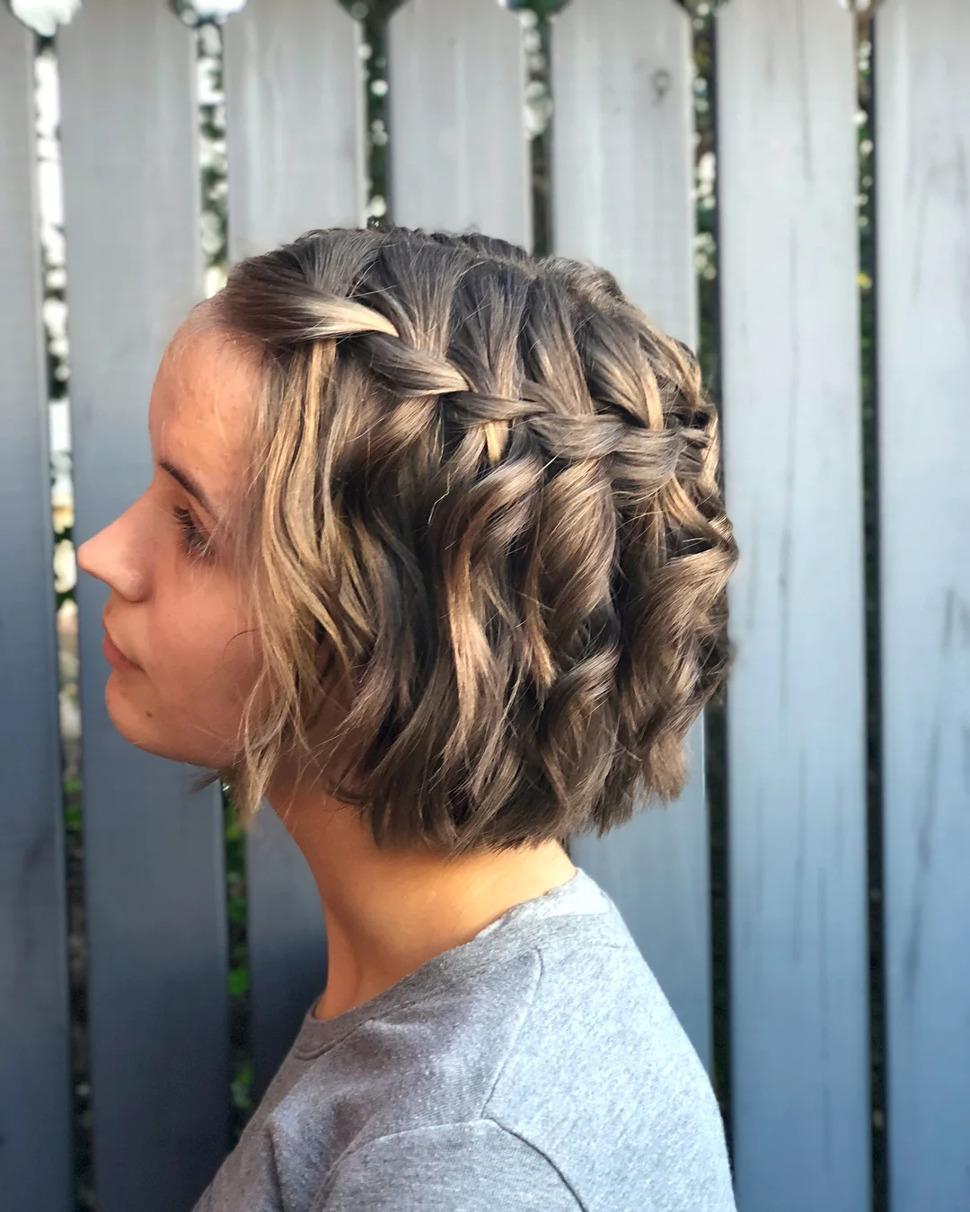 Braided Wavy Bob with Highlighted Texture