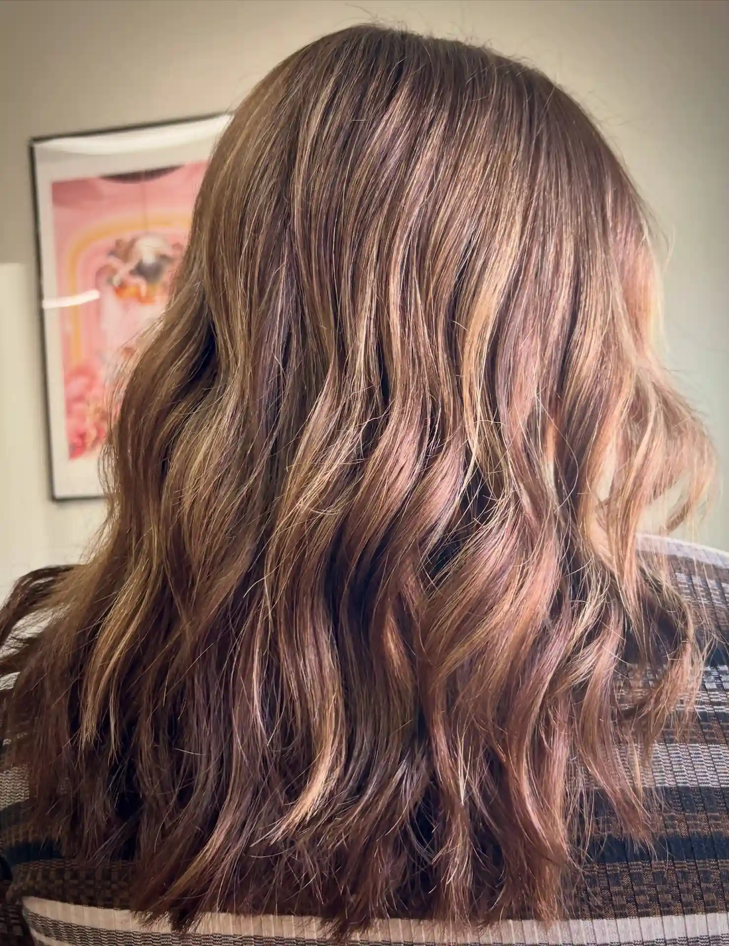 Chestnut Brown Waves with Soft Copper Ribbons