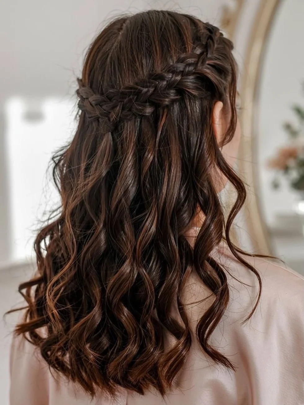 Braided Crown with Soft Cascading Waves